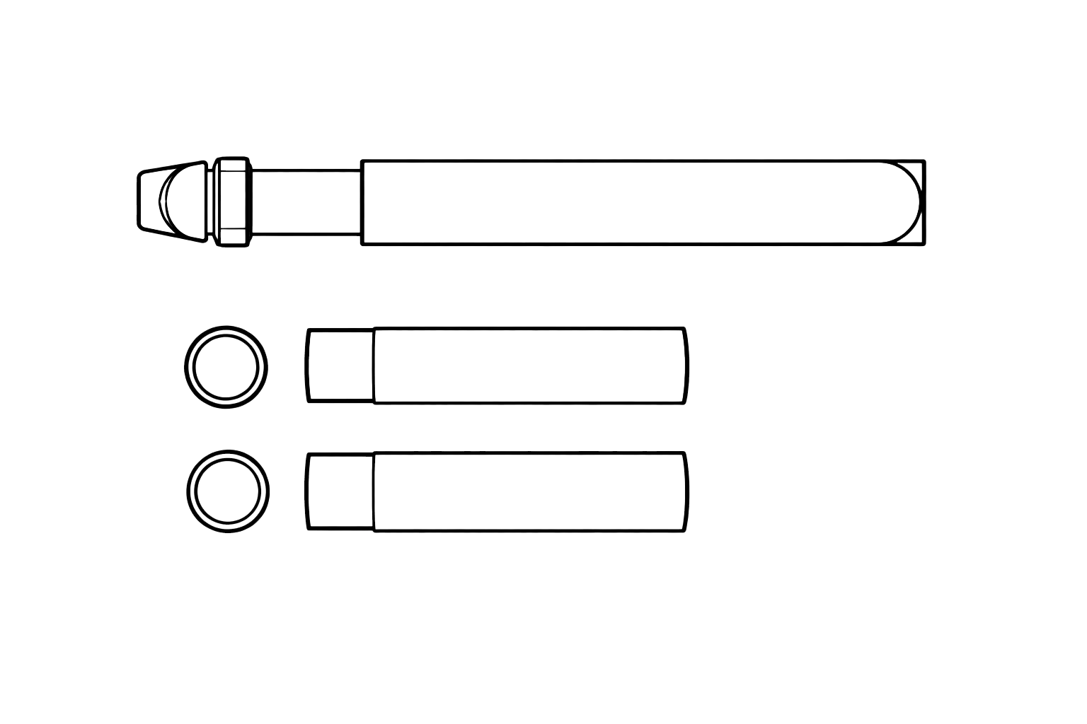 Longer Screws and Spindle for EF, DFF and TF - 80mm