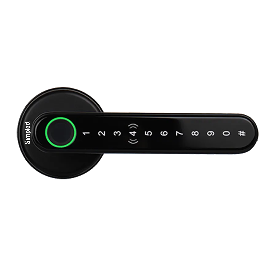 Leverline Smart Fingerprint Door Handle - Matte Black