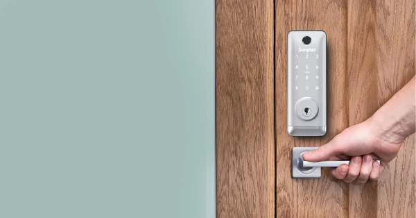 Alexa front door lock with door handle