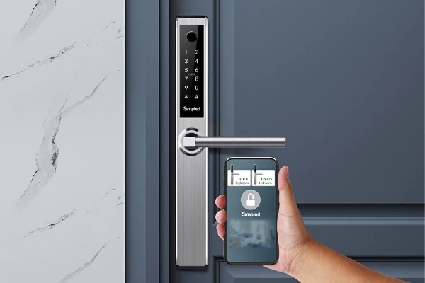 best smart door lock with handle works with phone