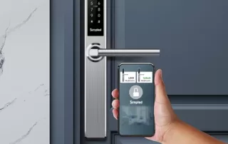 WiFi smart door lock with handle connects to phone