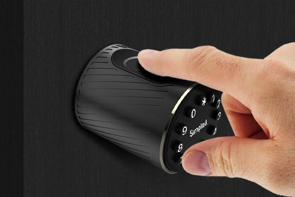 Secure keyless door entry with fingerprint scanner