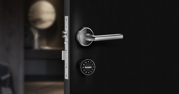 smart lock for rental property with door handle