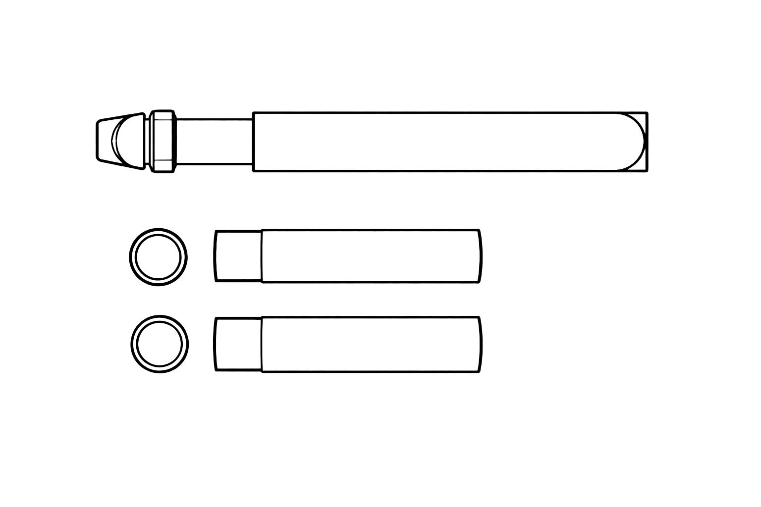 Longer Screws and Spindle for EF, DFF and TF - 100mm
